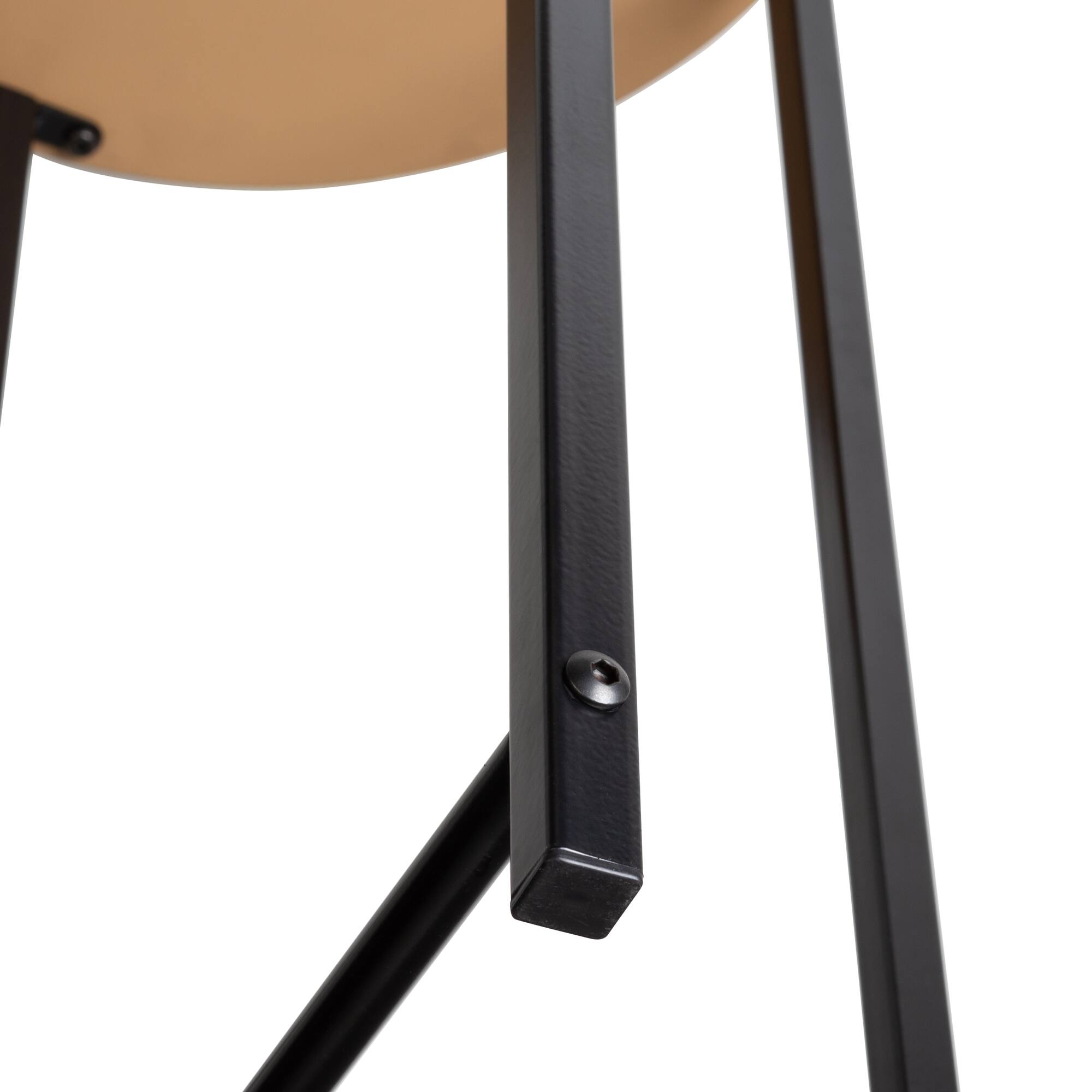 Honey Can Do Natural X-Pattern Base Round Side Table